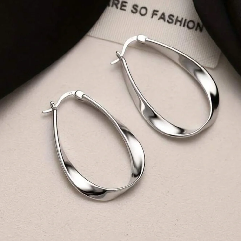 Chic Silver Teardrop Earrings